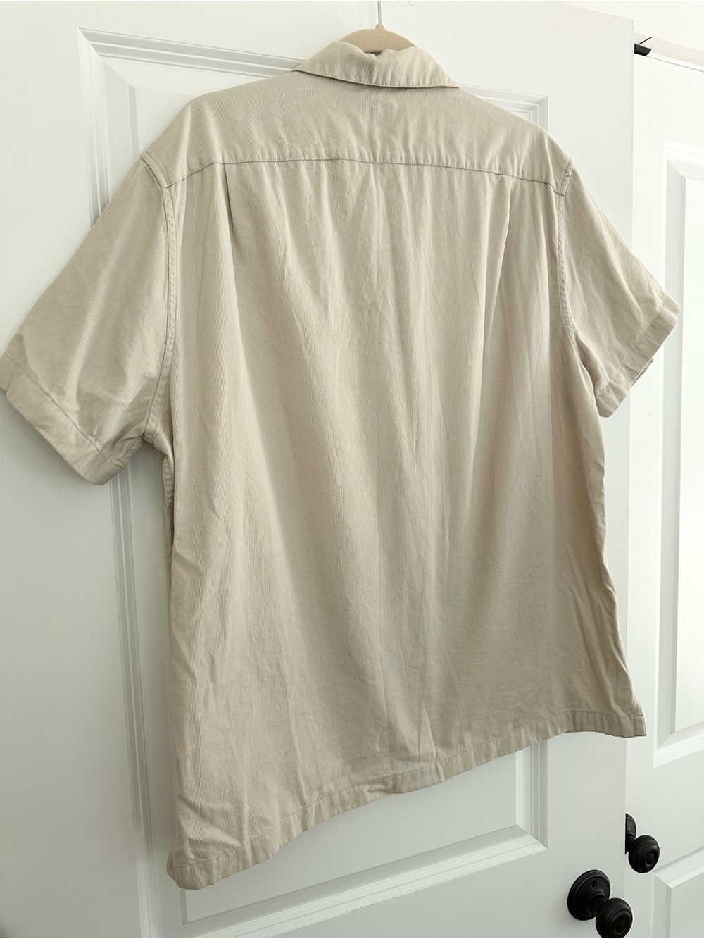 J. Crew Fall Textured Corduroy Short Sleeve Button Down Camp Shirt - Stone/Beige - Picture 13 of 17